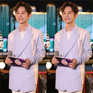 湖南卫视中秋之夜何炅同款拼接撞色条纹长袖衬衫外套百搭上衣男女