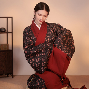 怀谷居秦瑟马王堆曲裾袍双绕曲裾春夏传统定制复原款汉服秦汉风