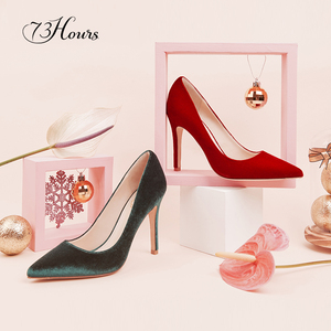 870人付款淘宝73hours/高跟 73小时 女士低帮鞋 绿色