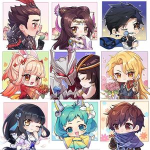 王者荣耀数字油画q版手绘填色diy填充情侣英雄人物动漫卡通简单款