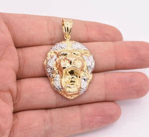 000人付款淘宝代购2男士狮子头像冰cz红宝石眼睛吊坠真正925纯银项链