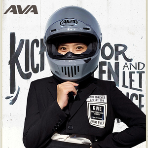 AVA王朝头盔碳纤维摩托车全盔玻璃钢男女机车复古巡航盔四季国潮