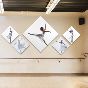 芭蕾舞者装饰挂画手绘幼儿女孩励志舞蹈室学校培训班组合墙面壁画