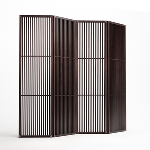 新中式北美黑胡桃木屏风 禅意茶室隔断折屏 酒店会所实木定制家具