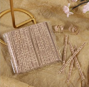 韩国烘焙包装 英文 牛皮纸质 礼品面包袋扎线封口铁丝 扎丝500枚