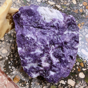 天然紫丁香原石观赏摆件非洲紫云母手镯料吊坠挂件紫罗兰冰透毛料