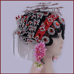 戏剧头饰一体整体头套戏曲豫剧越剧青衣花旦小姐丫鬟表演包头用品