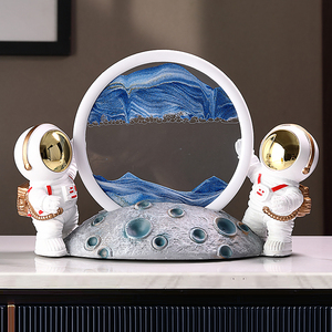 宇航员流沙画摆件创意高档客厅电视柜酒柜玄关家居装饰沙漏工艺品