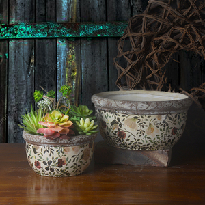 田园圆形花盆原创欧美式大口多肉种植拼盆家居阳台入户花园落地盆