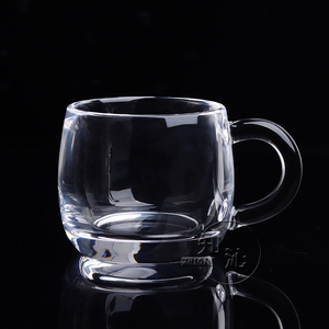 东海纯天然白水晶手端杯杯带把手养生杯水晶茶杯纯手工原石咖啡杯