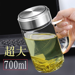 玻璃水杯双层700ml