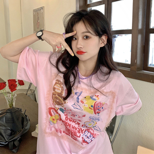 大七仔小站网红小伊伊同款衣服可爱甜美t恤女上衣乌七七wu77店铺