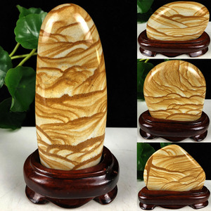 天然奇石玉石摆件国画石金海原石乔迁开业客厅玄关电视柜装饰石头