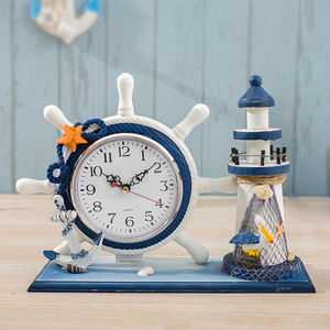 地中海钟表创意时钟摆台摆放式桌面摆件客厅卧室静音家用台式座钟