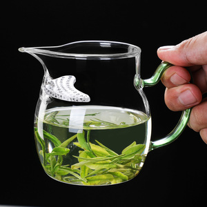 加厚玻璃公道杯高硼硅家用功夫茶具月牙过滤一体分茶器茶海泡茶杯