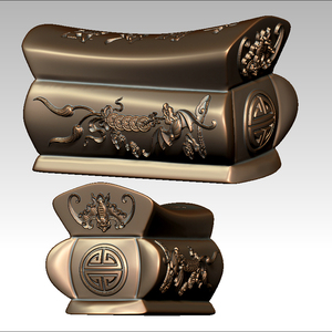 立体图3d模型三维模型图stl/obj四轴圆雕图lgq-003升官发财棺材