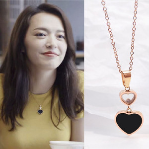 都挺好苏明玉姚晨同款爱心项链女夏纯银日韩轻奢玫瑰金桃心锁骨链