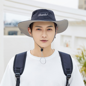 帽子男夏季大檐时尚遮阳防晒夏天防紫外线渔夫帽遮脸圆顶沙滩潮流