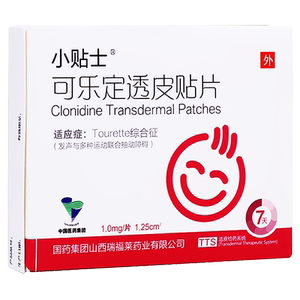 小贴士 可乐定透皮贴片1mg*1片/盒 tourette综合征 发声与多种运动