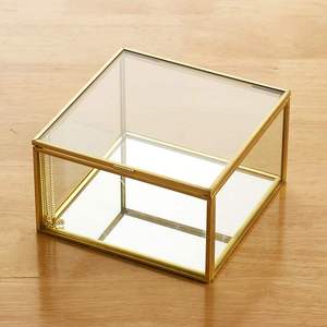 收纳盒玻璃金边