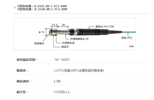 日本安立ANRITSU表面温度计探头传感器A-137E/K-01-1-TC1-ASP/ANP