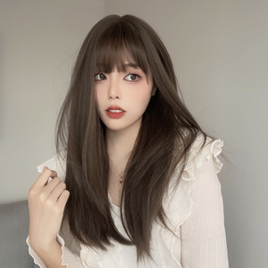 假发女长直发层次感碎发lolita洛丽塔jk日常时尚网红整顶全头套式