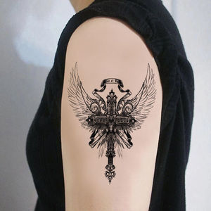 500人付款淘宝纹身贴翅膀大后背男女天使恶魔之翼防水持久羽毛仿真