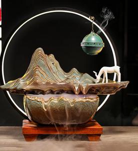 创意流水摆件新中式家居风水客厅玄关电视柜装饰品乔迁礼品