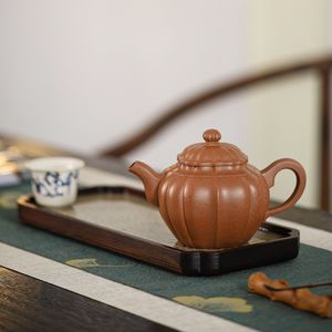 正宗宜兴紫砂壶 全手工制作 筋纹匏尊 潘梅强紫砂壶 原矿沉香泥