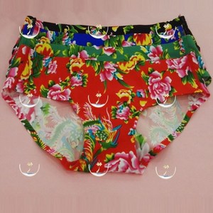 复古民族风东北大花内裤男内衣裤衩松紧腰大码女士舒适透气高弹力