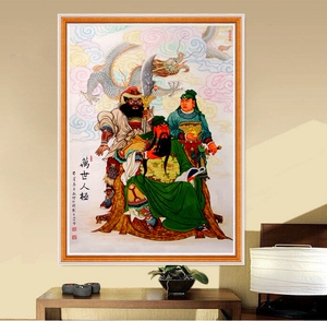 关羽关二爷五虎上将关公十字绣线绣伽蓝关帝圣君钻石画满钻武财神
