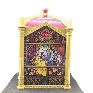 正版散货 美女与野兽 贝儿公主 爆米花桶 灯光 发光 收纳盒 手办