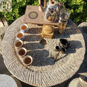 新老石磨盘茶几茶桌中式复古圆形大号茶盘茶台古旧石器庭院石桌石