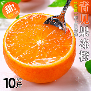 青见果冻橙10斤新鲜橙子当季水果四川柑橘整箱大桔子官方旗舰店