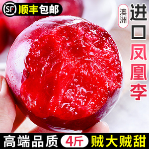 澳洲进口凤凰李4斤新鲜水果红心大雪花李子血丝李恐龙蛋红李3包邮