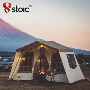 stoic户外露营地便携式折叠防暴雨小川屋脊小屋屋形黑胶防晒帐篷
