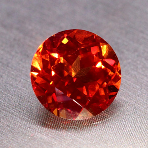 芬达石裸石圆形橙色橘色宝石戒面彩宝戒指吊坠项链定制加工鲜艳色