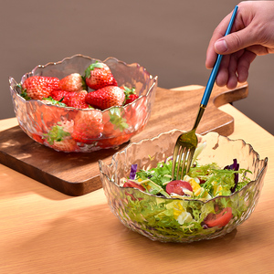 玻璃甜品碗沙拉碗冰粉汤碗网红水果碗盘餐具家用2023新款碗碟套装