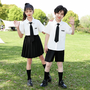 中小学生班服韩版校服男 女 童学院风校服夏季短袖JK套装六一表演