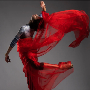 舞蹈演出红色纱巾轻薄透明飘逸跳舞专用万疆海底绒花薄纱白丝巾