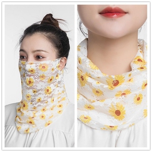 网纱防晒套头小围脖女护劲纱巾超薄款春夏天遮脖子疤痕的丝巾脖套