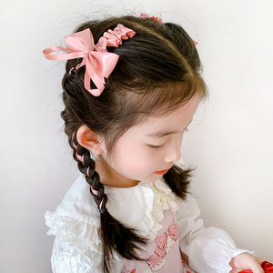 1对装 可爱蝴蝶结飘带发夹儿童洛丽塔公主侧边发卡女孩lolita发饰