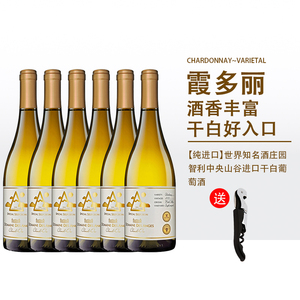 智利原瓶装进口中央山谷霞多丽Chardonnay莎当妮13.5度干白葡萄酒