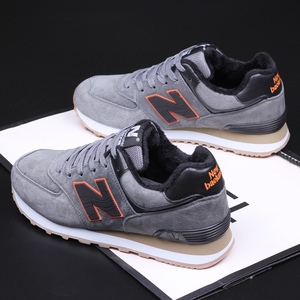 冬季加绒棉鞋男鞋新百伦盛世休闲运动鞋韩版情侣学生阿甘鞋跑步鞋