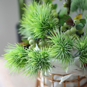 觅点 仿真植物绿毛丹装饰花艺配草绿球带刺另类个性造景绿植摆件