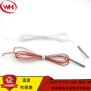 铂热电阻元件 WZP-PT-1000 两三线制 3x30温度探头传感器原装进口