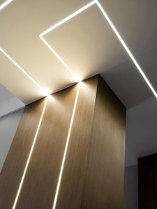 led线性灯嵌入式高显指暗装u形明装灯带灯槽无主灯客厅预埋线条灯