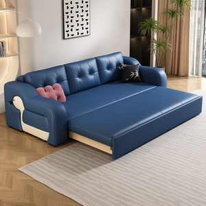 实木沙发客厅2024新款可以当床现代简约小户型客厅新型折叠沙发床