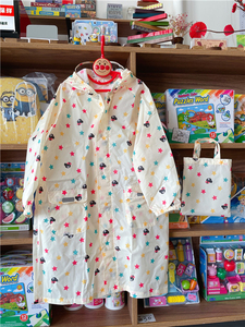 出口日本儿童雨衣轻薄速干透气男女孩幼儿园雨披小学生书包位雨衣
