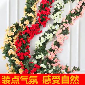 仿真植物装饰藤蔓垂吊高档植物景观院子北方室内外格栅绿化室外